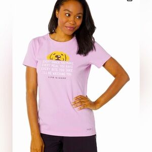Life is Good Women’s Dog Crusher T-Shirt “Every Snack You Make”